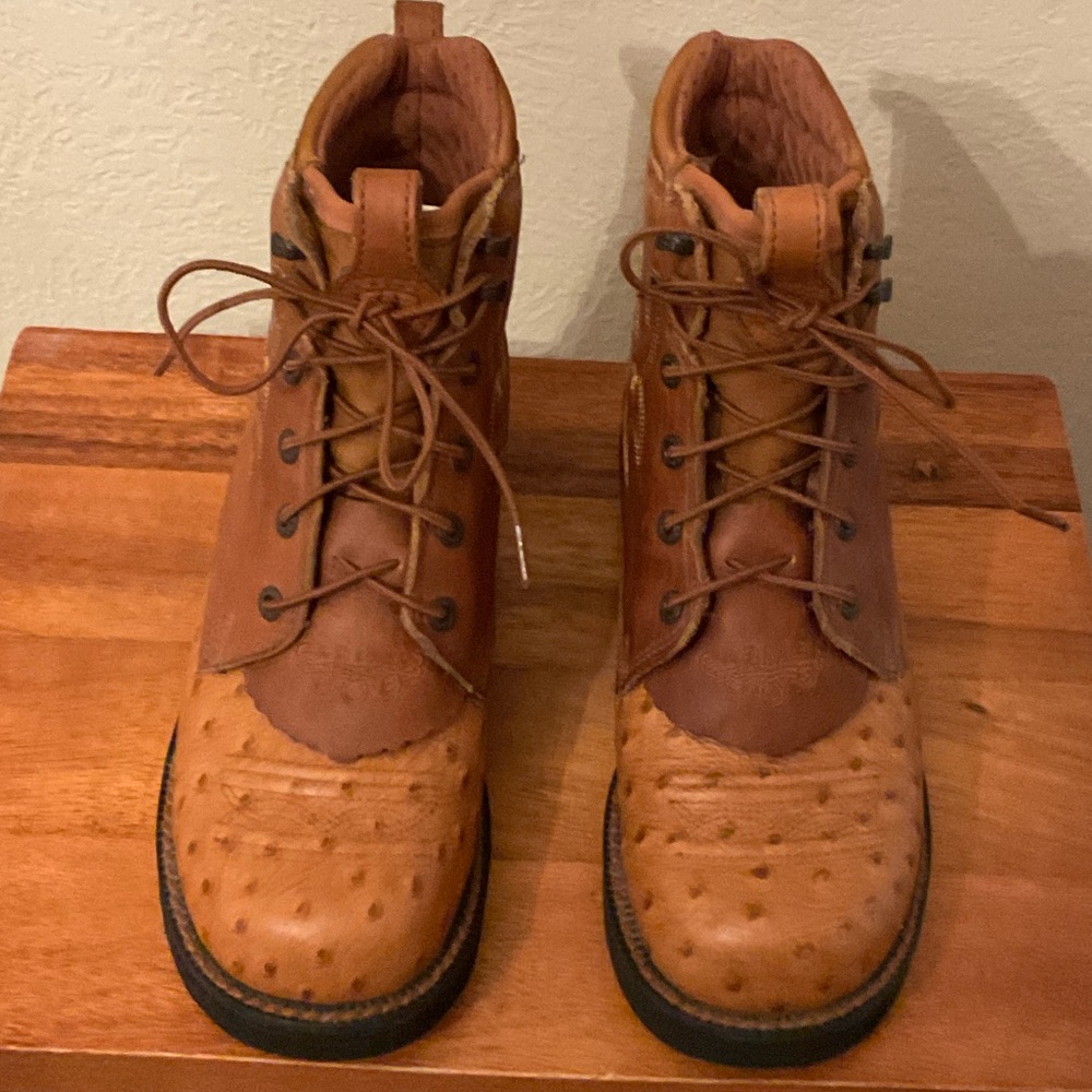 Women’s Ariat Lace Up Ostrich Leather Boots